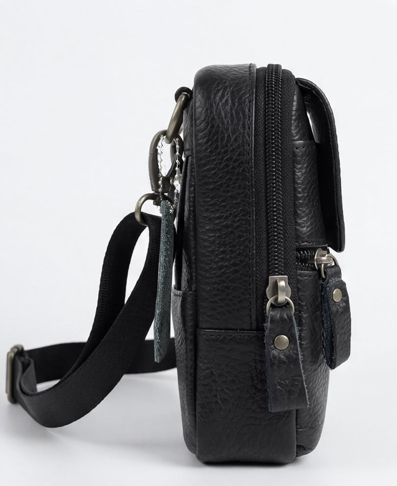 Black Leather Crossbody Bag