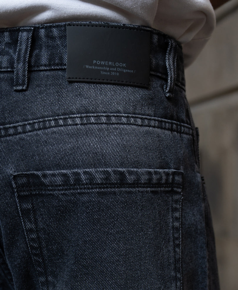 Charcoal Flame Print Baggy Jeans