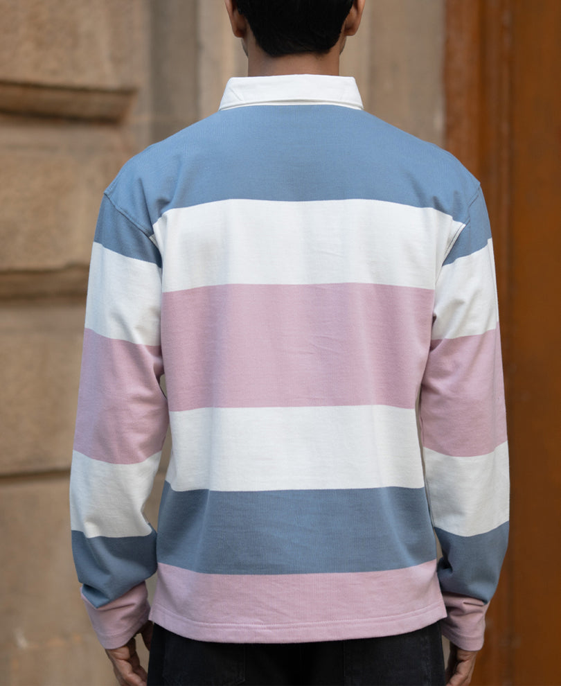 Multicolour Stripe Embroidered T-Shirt.