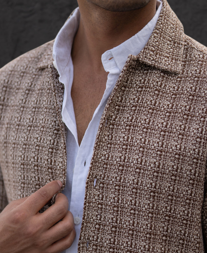 Multicolour Structured Checked Shirt.