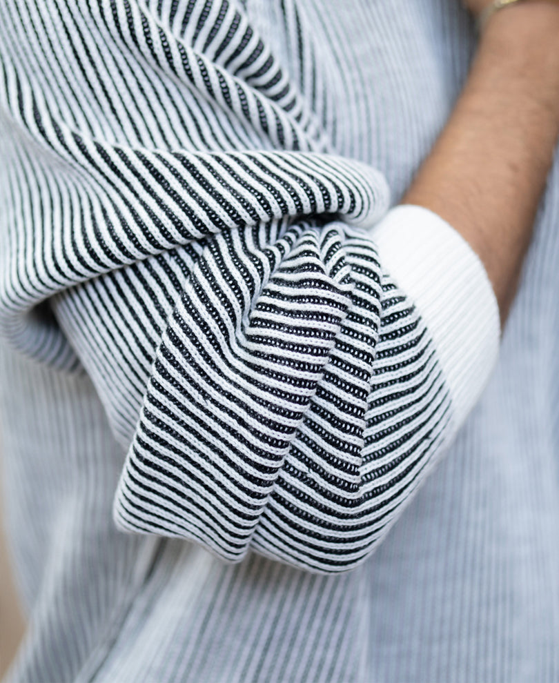 Black And White Striped T-Shirt.
