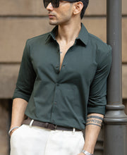 Bottle Green Stretch Shirt.