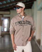 Light Brown Washed Printed Shirt 100% Cotton