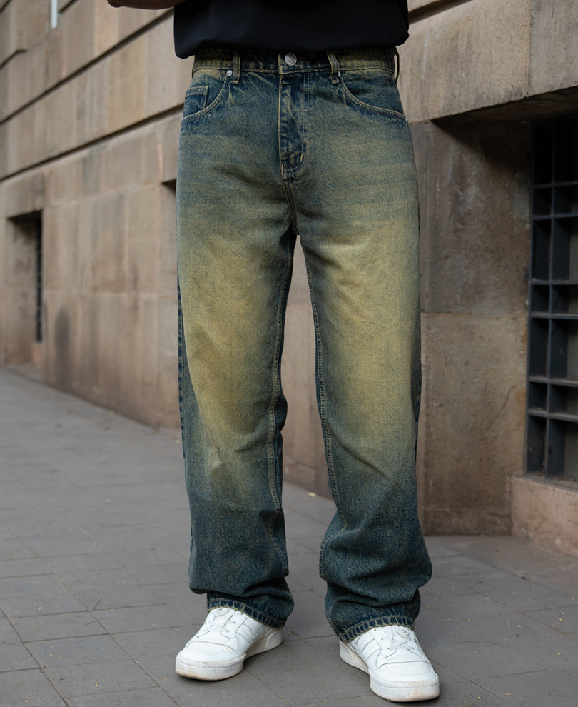 Dark Blue Tinted Baggy Jeans