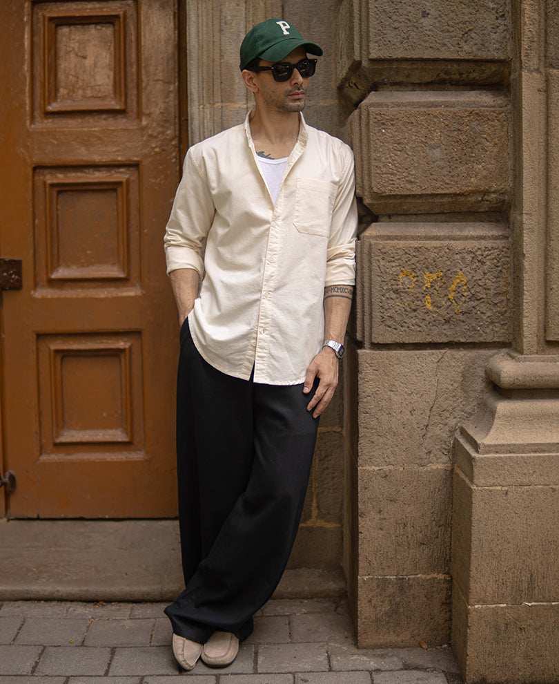 Cream Oxford Botton Down Shirt