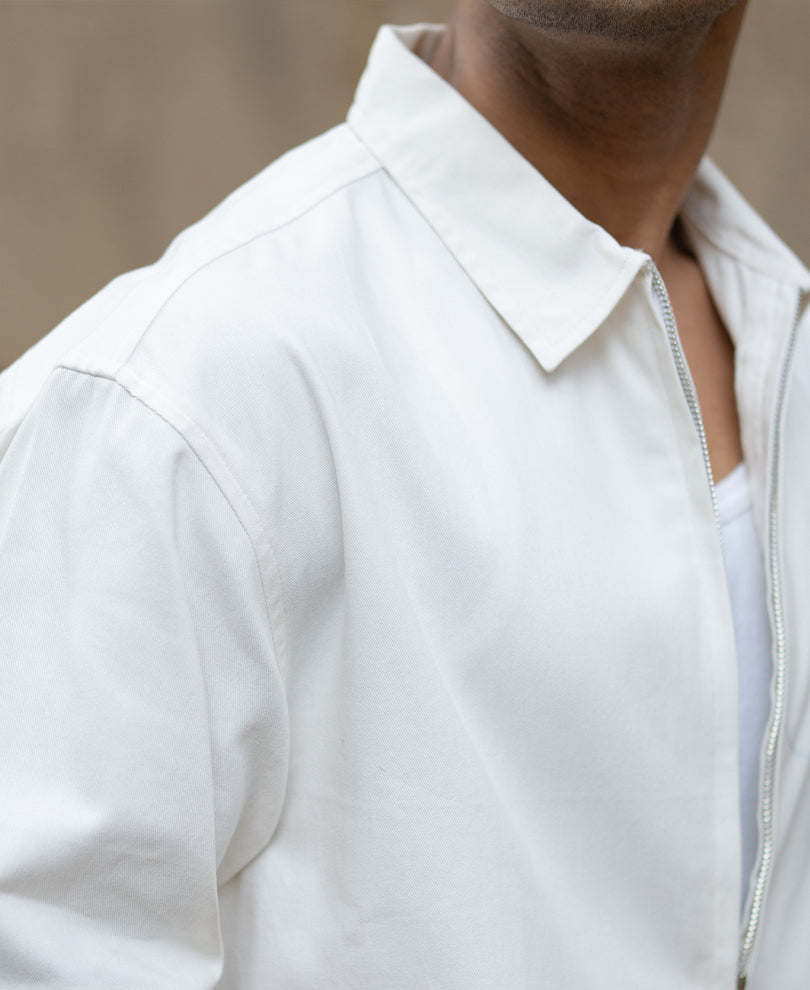 Off-White Embroidered Boxy Shirt.