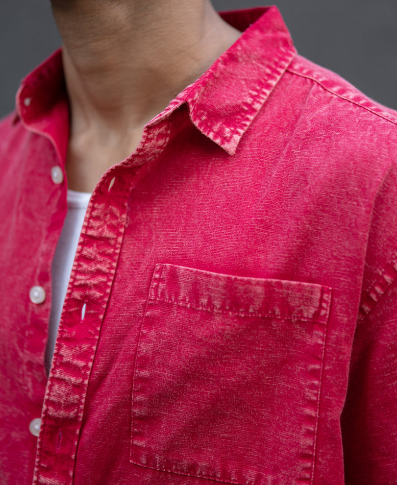 Pink Overdyed Lightweight Shirt.