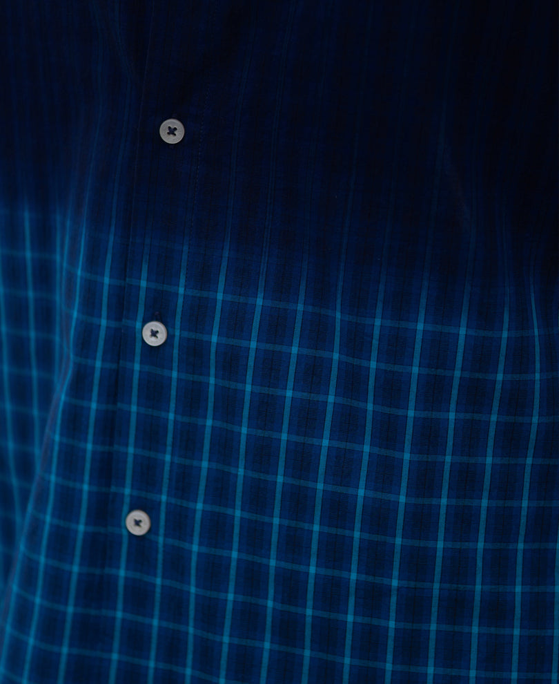 Blue Ombre Checks Shirt.