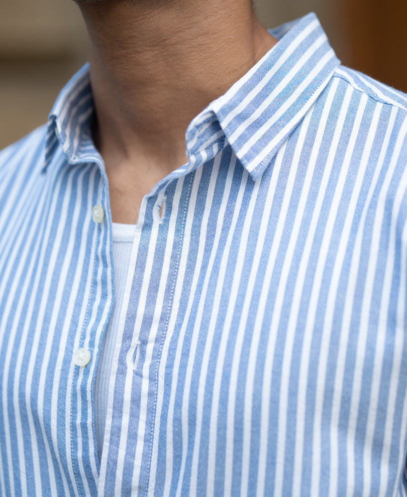 Blue Oxford Stripe Shirt.