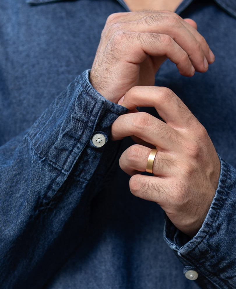 Dark Blue Washed Denim Kurta Shirt