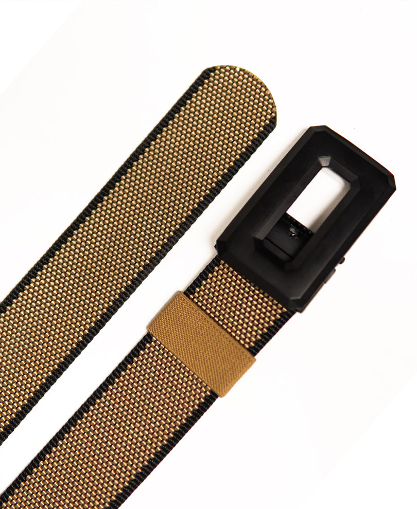 Sand & Black Reversible Webbing Belt