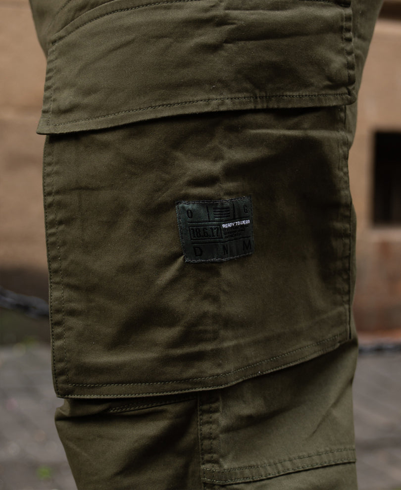 Olive Cotton Cargo Trouser.