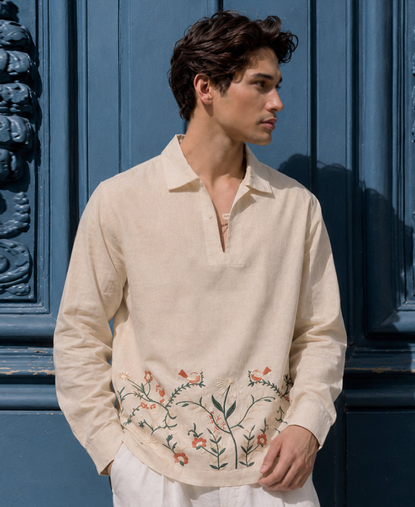 Regular Fit Embroidery Kurta Shirt