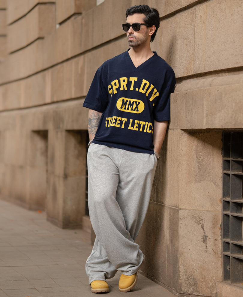 Navy Structured Graphic T-Shirt