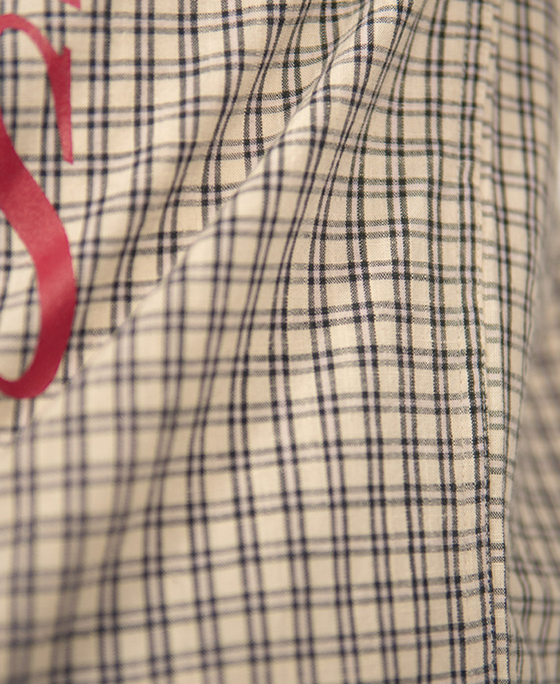 Beige Checks Printed Shirt 100% Cotton