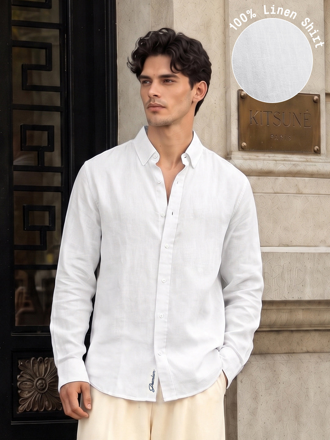 White 100% Linen Shirt