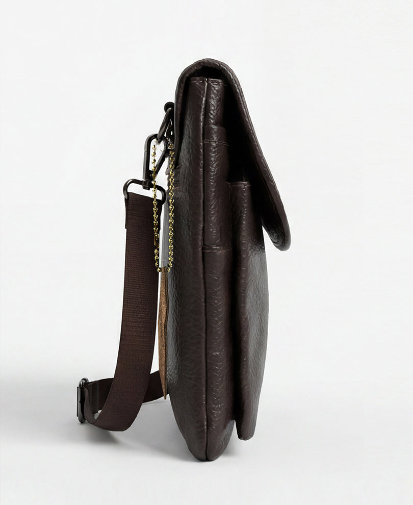 Dark Brown  Leather Crossbody Bag