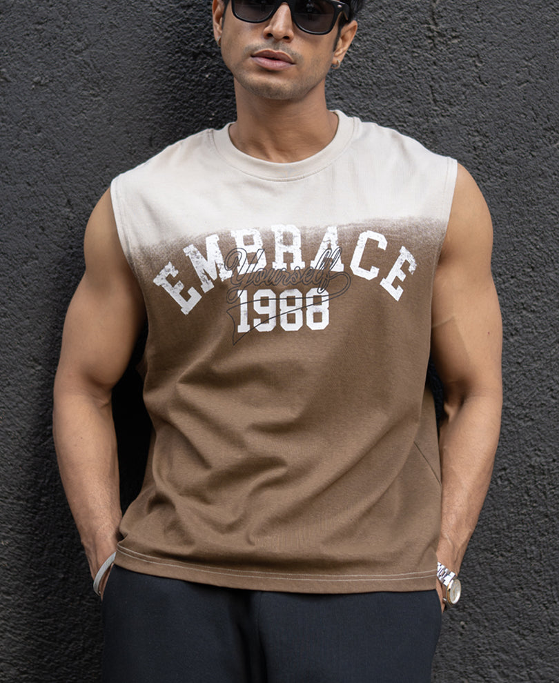 Brown Ombre Graphic Sando.