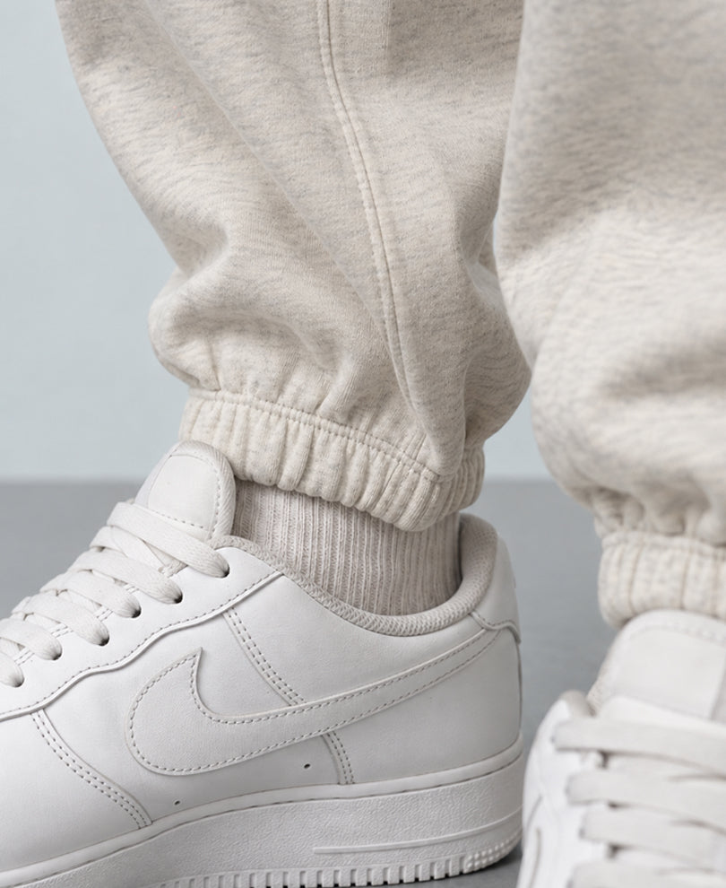 Light Beige Melange Knit Joggers