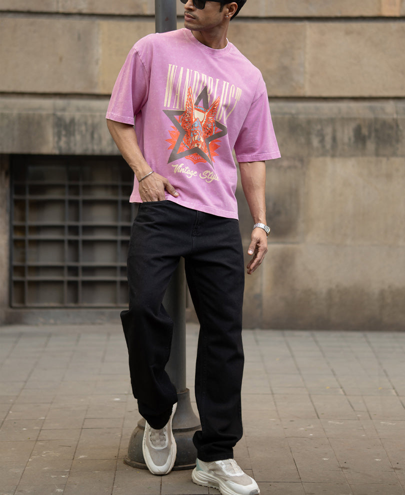 Light Pink Washed Graphic T-Shirt.
