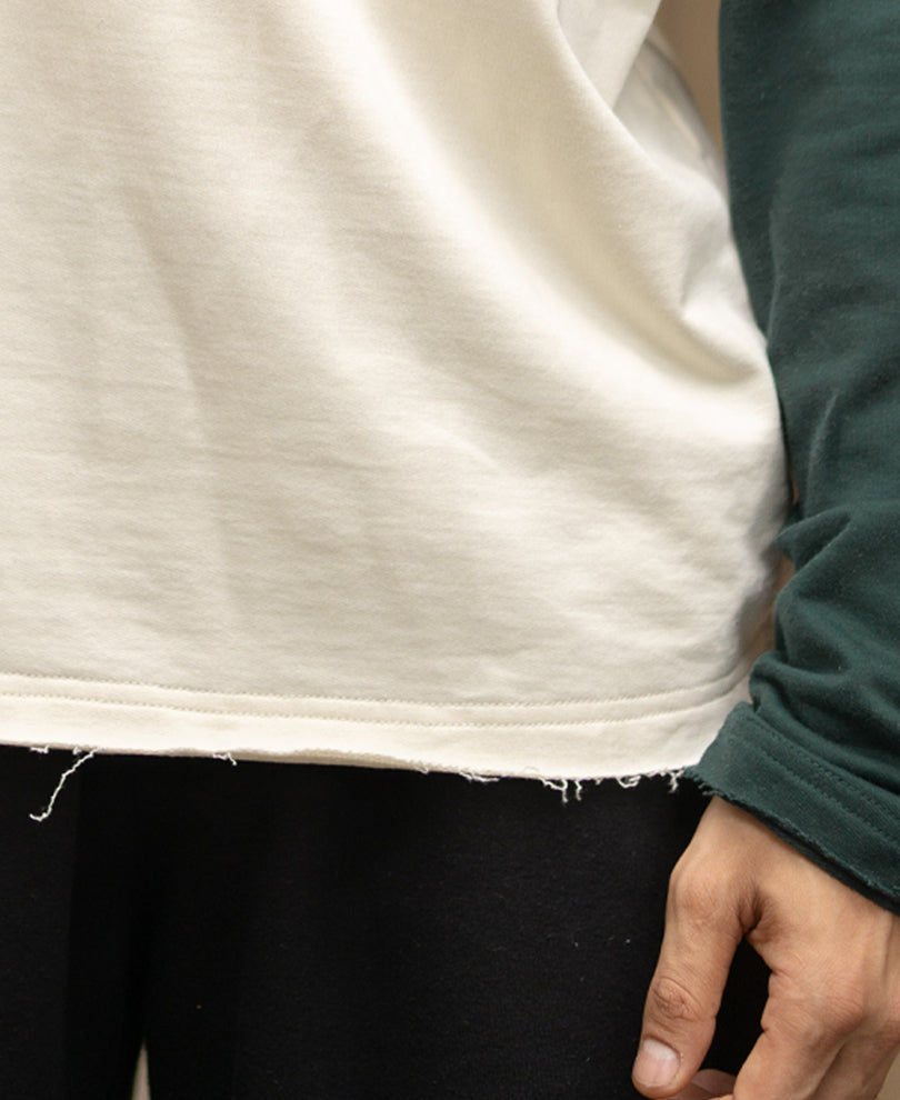 Off White & Teal Wraglan T-Shirt 100% Cotton
