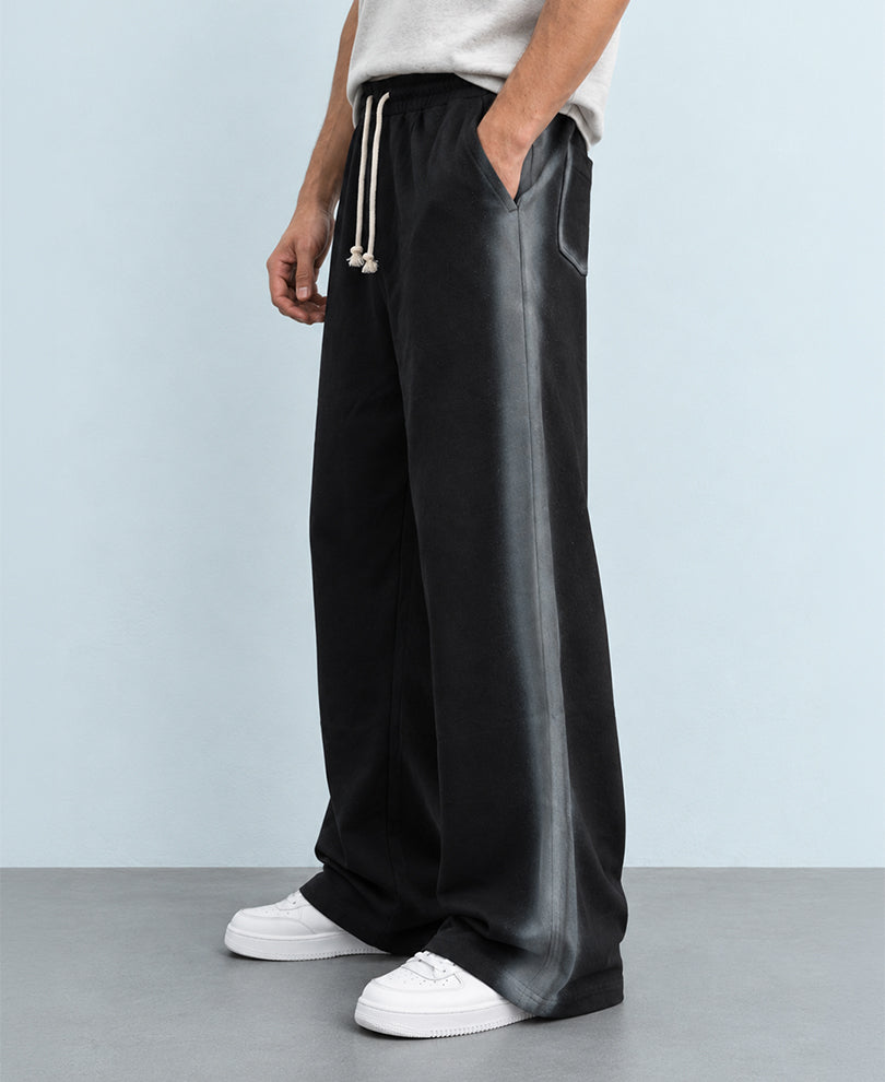 Black Sprayed Baggy Trackpant