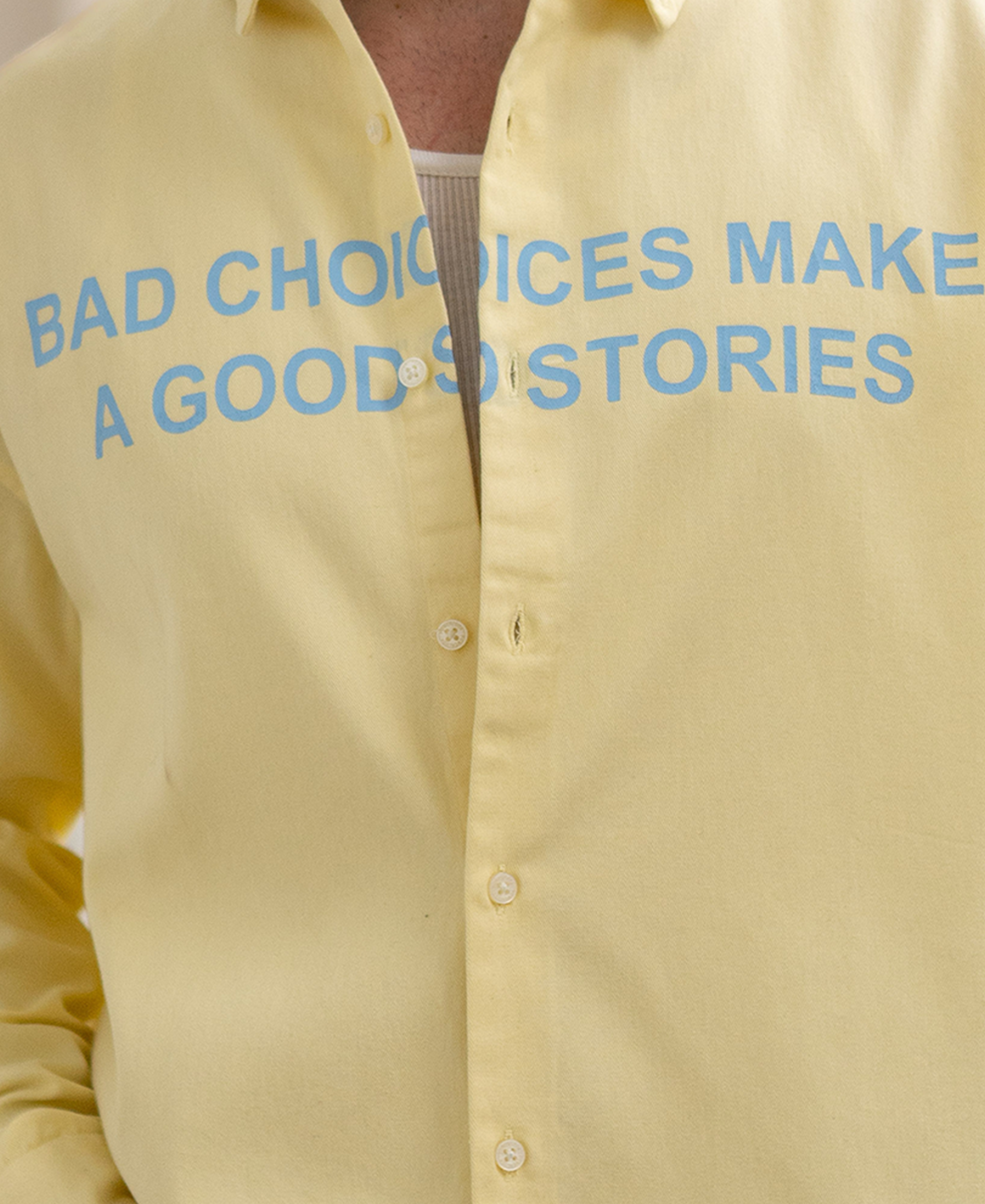 Butter Yellow Printed Overshirt 100% Cotton