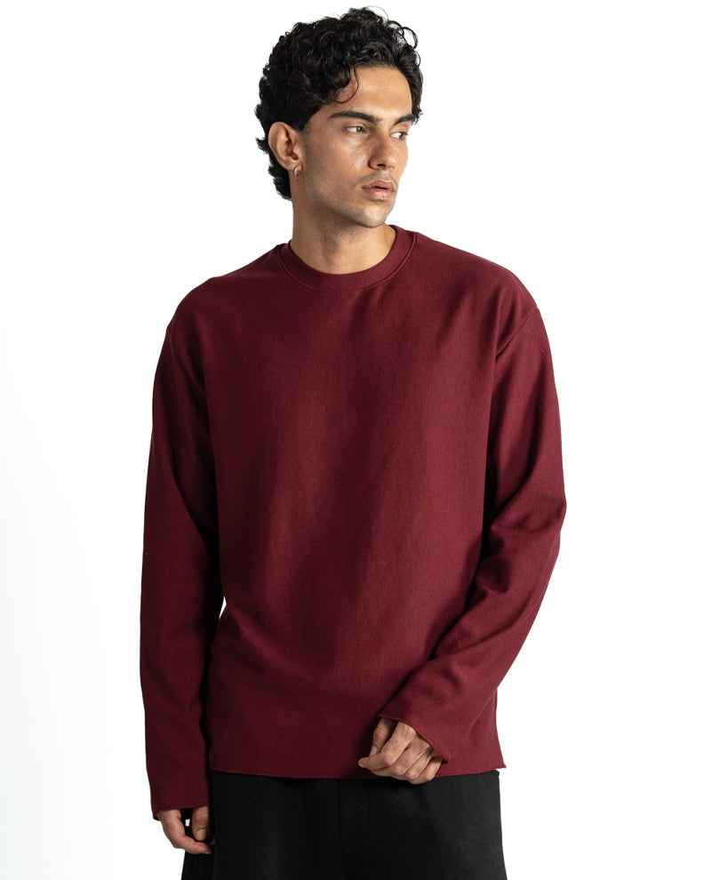 Wine Rib Knit T-Shirt