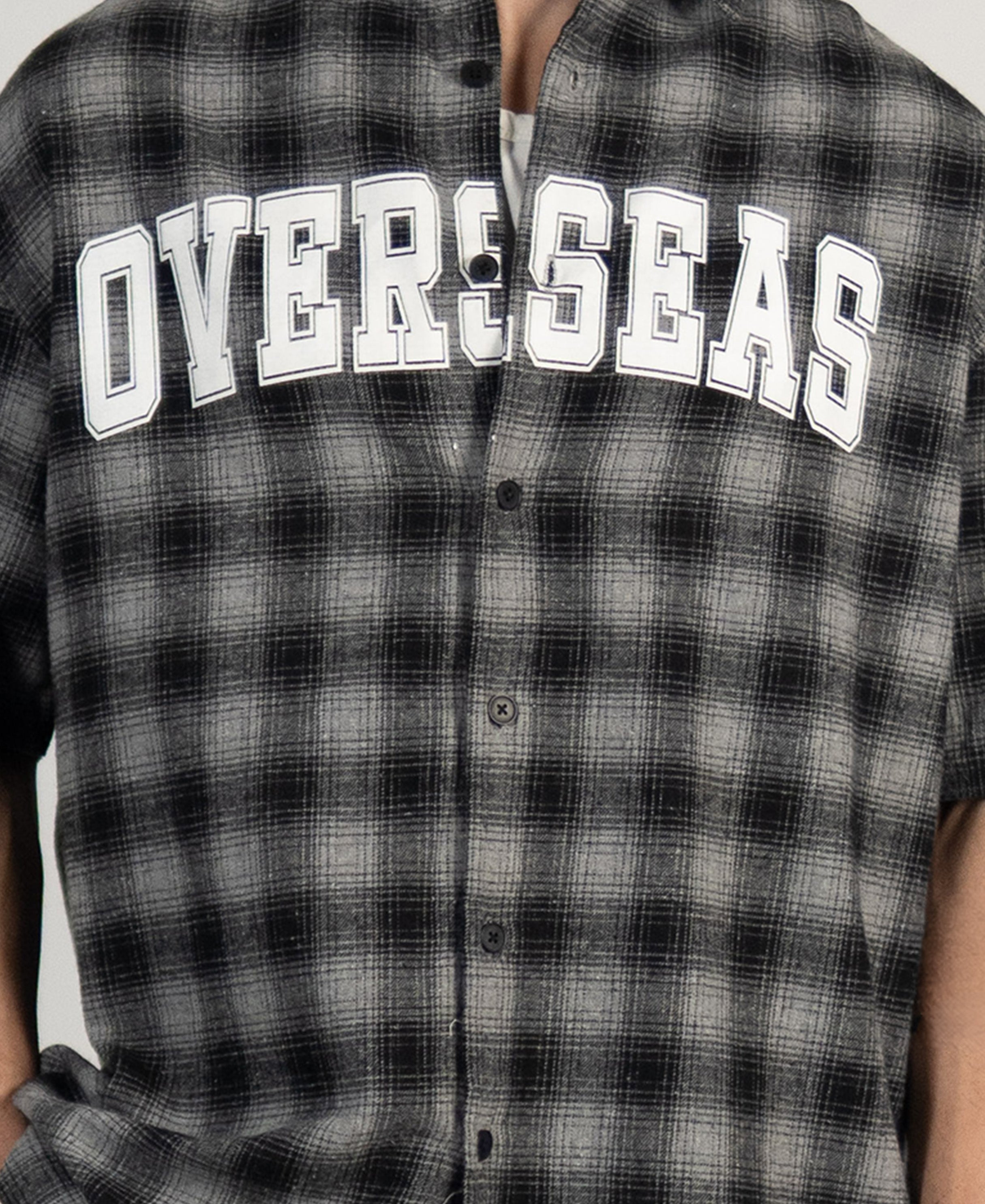 Grey Printed Checked Shirt