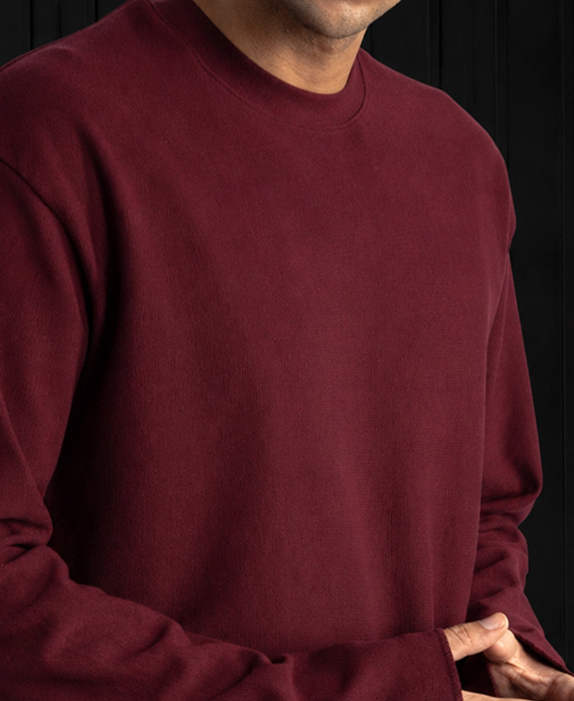 Wine Rib Knit T-Shirt