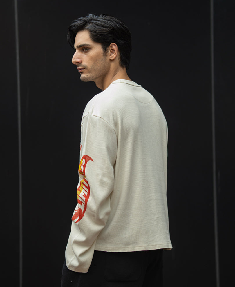 Cream Boxy Racing T-Shirt