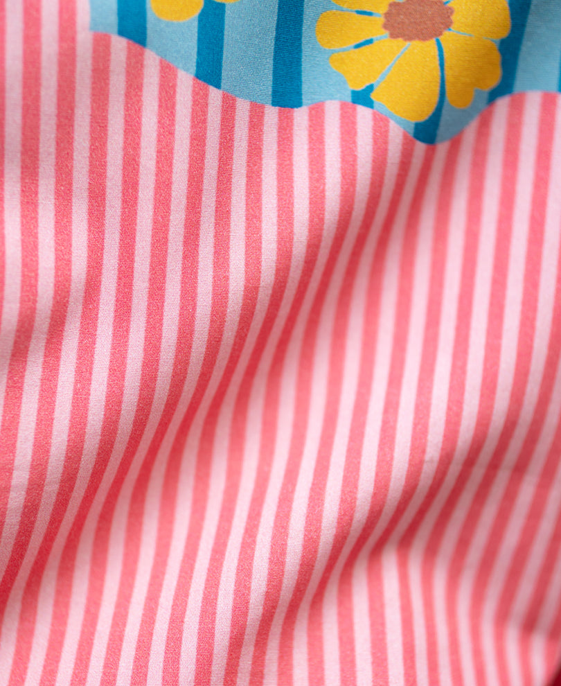 Pink Summer Print Stripe Shirt.
