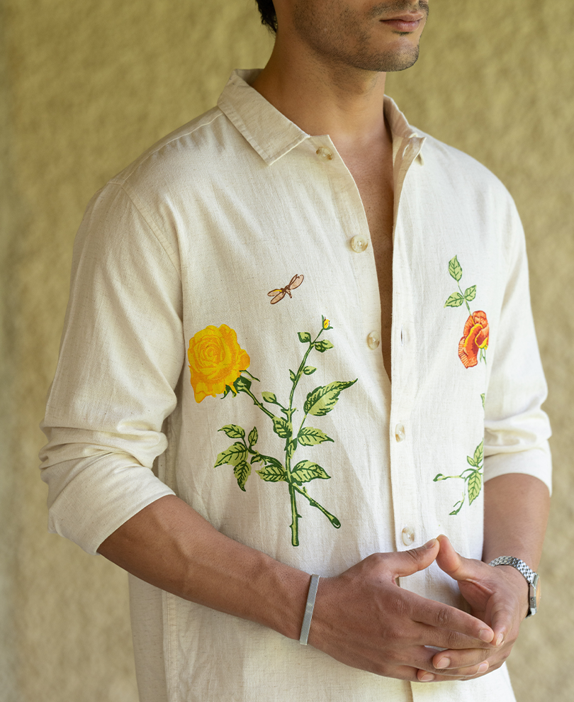 Natural Floral Print Shirt