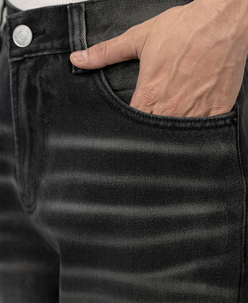 Black Washed Baggy Denim Jeans