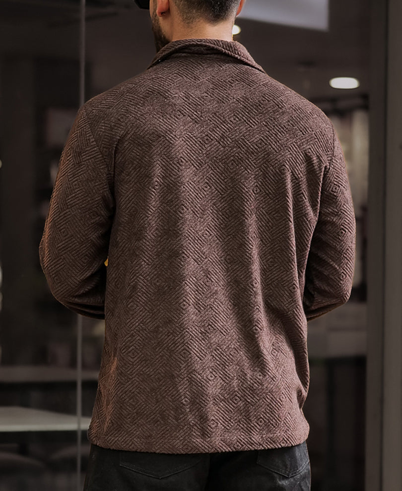 Forest Brown Regular Fit Full Sleeves Tshirt.