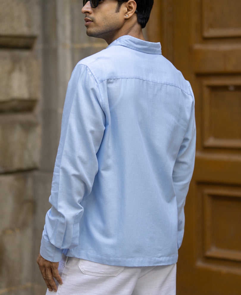 Light Blue Embroidered Shirt.