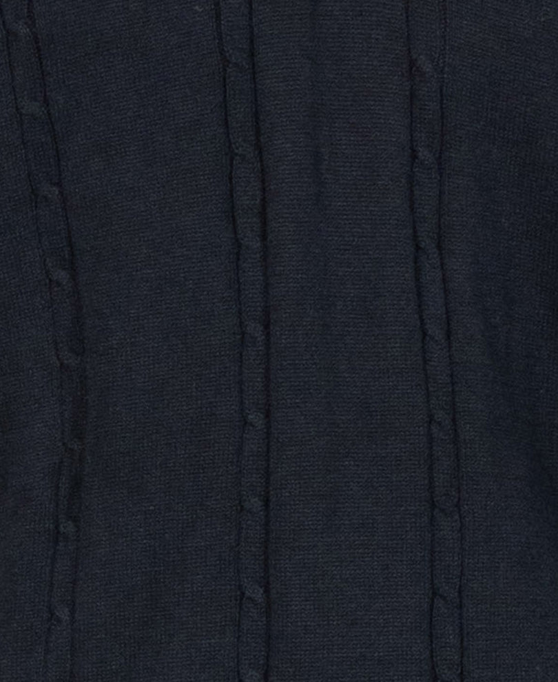 Navy Cable Knit T-Shirt 100% Cotton