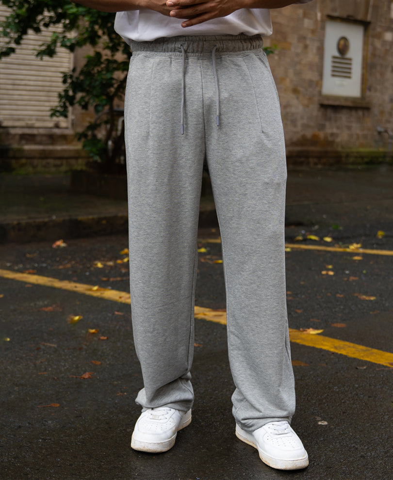 Grey Melange Baggy Trackpant.
