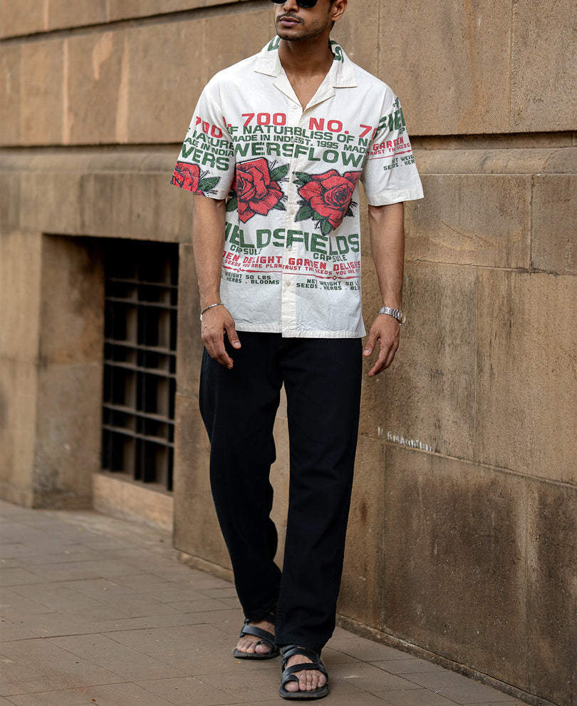 Washed Flower Print Shirt.