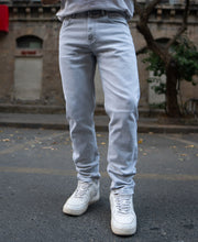 Light Grey Regular Fit Denim Jeans.