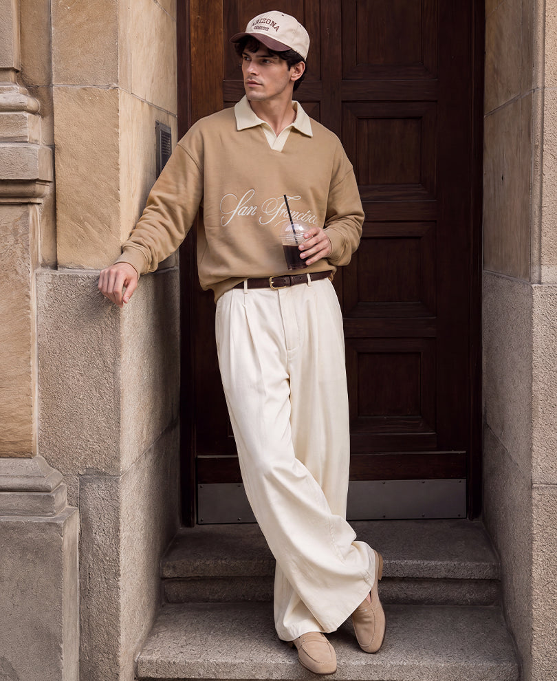 Beige Embroidered T-Shirt 100% Cotton