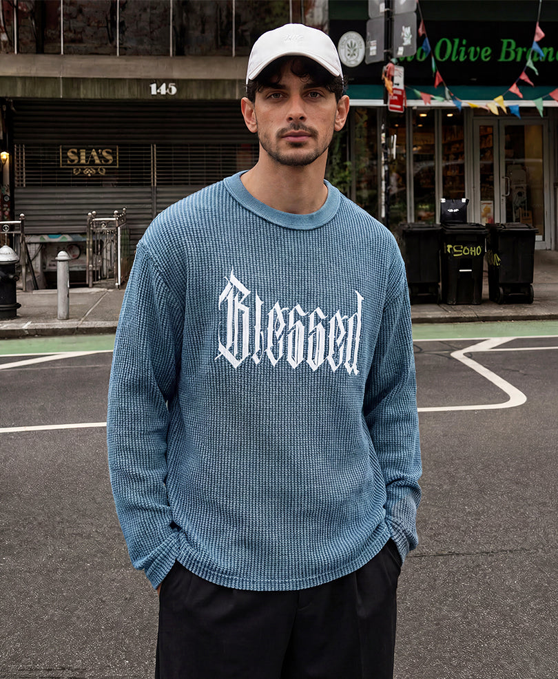Blue Washed Structured T-Shirt 100% Cotton