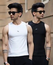 B&W Slim Fit Vest Pack Of Two 100% Cotton