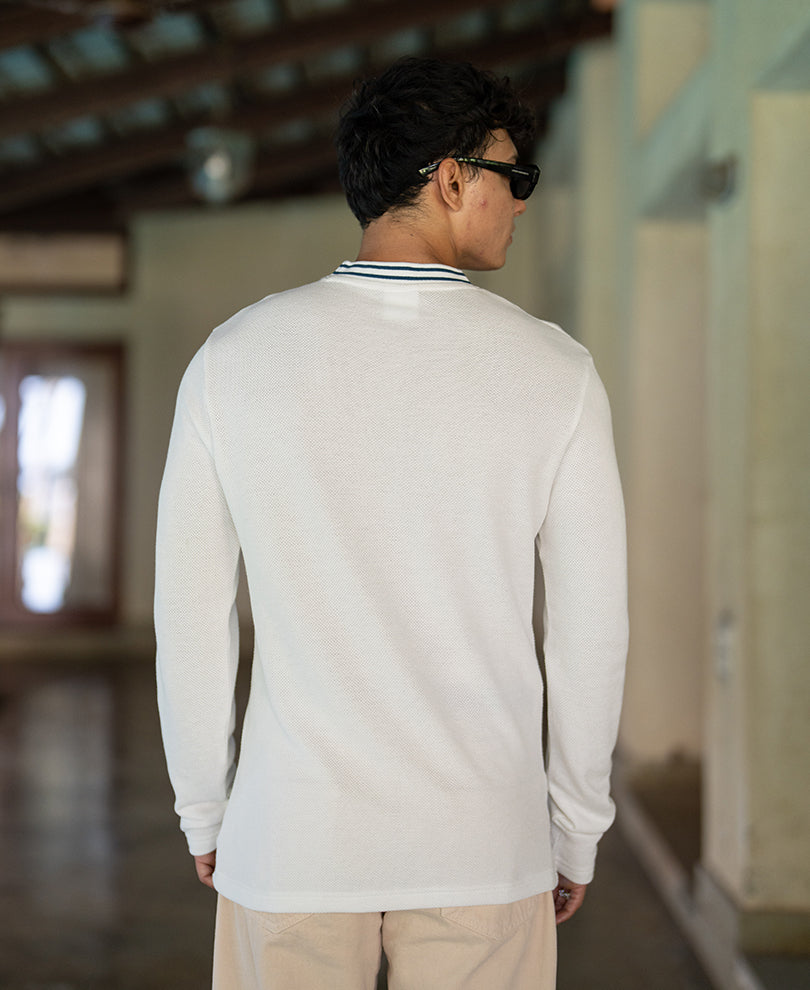 White Structured Embroidered T-Shirt