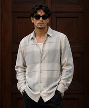 Grey Structured Checks Shirt