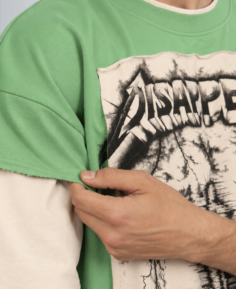 Mint Double Layered Printed T-Shirt