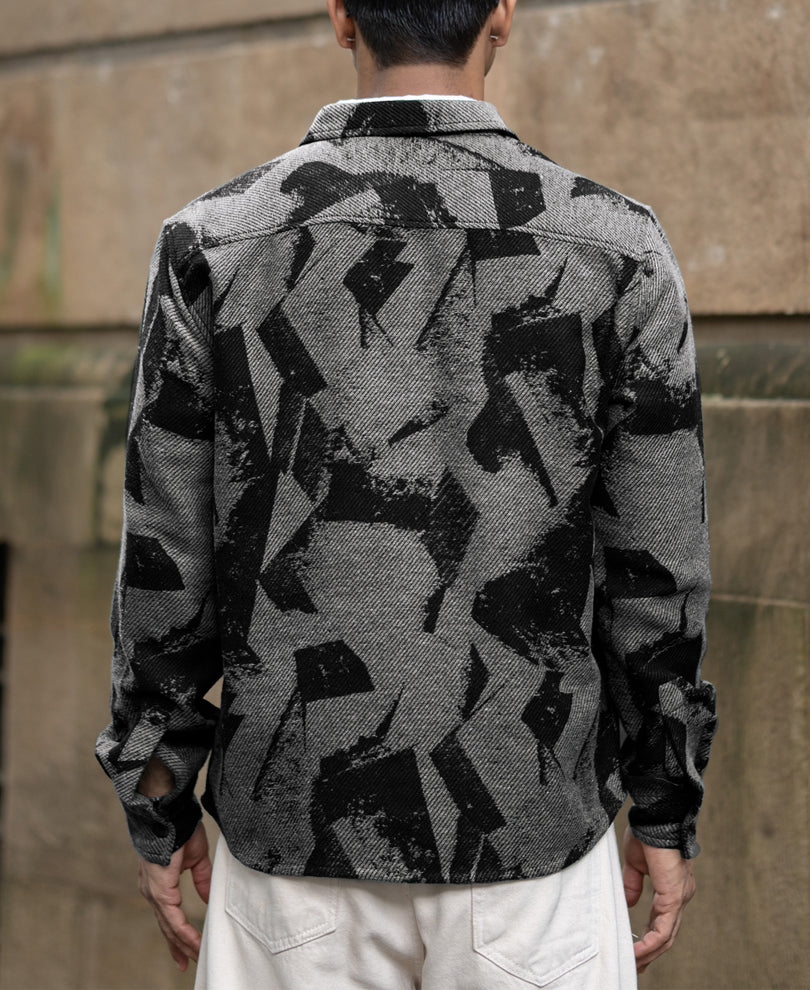 Grey Jacquard Overshirt.