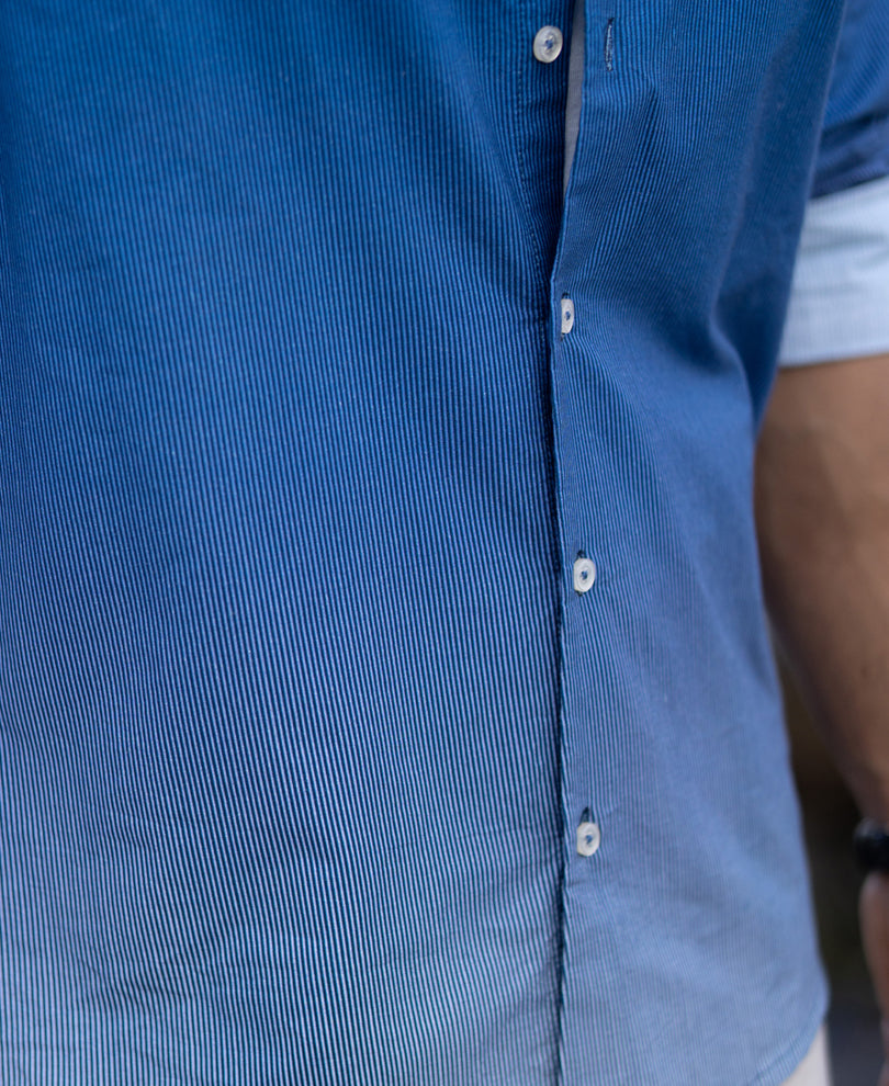 Dark Blue Ombre Stripe Shirt.