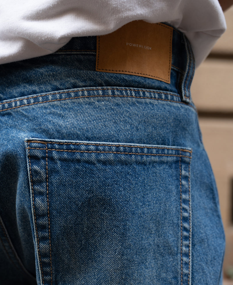 Blue Washed Baggy Jeans.
