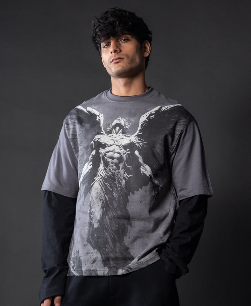 Grey Angel Grunge T-Shirt.